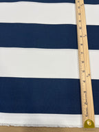 7 Yards Cut Out-Stripe Navy UV Resistant Polyester Fabric Linen Fabric