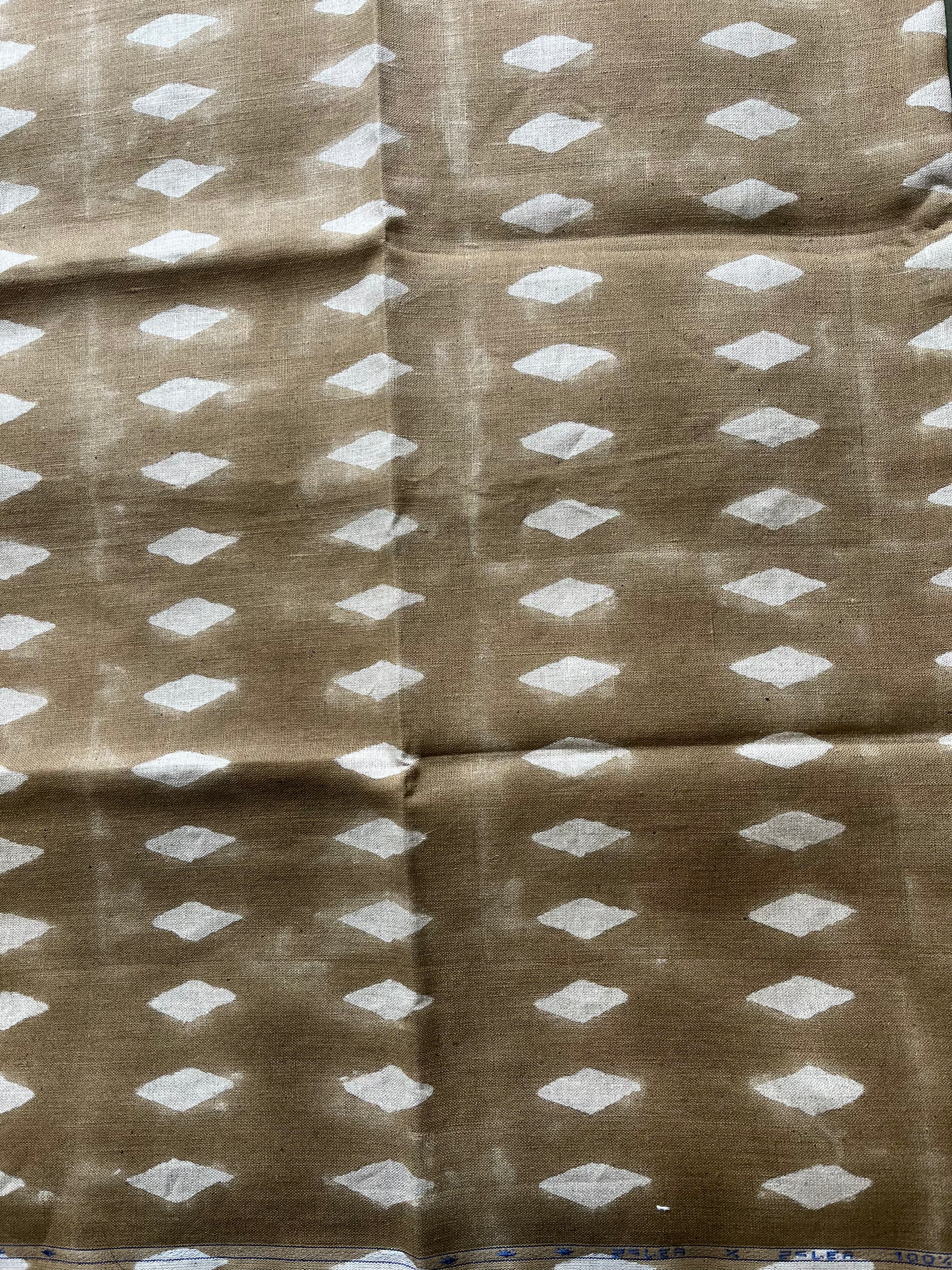 1 Yard Cut Out-Walton Hand Block Linen Fabric 4 Yards Linen Fabric