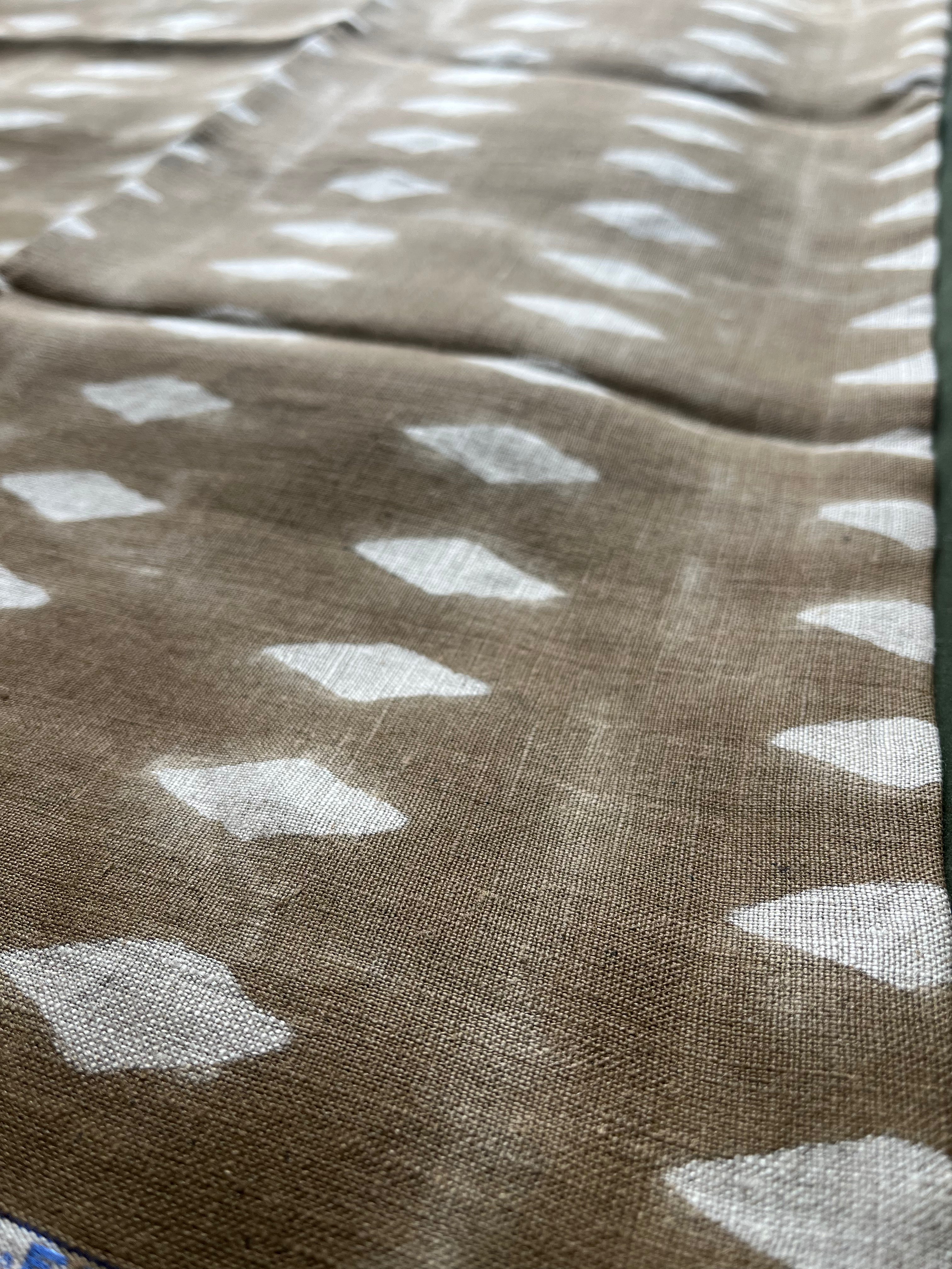 1 Yard Cut Out-Walton Hand Block Linen Fabric Linen Fabric