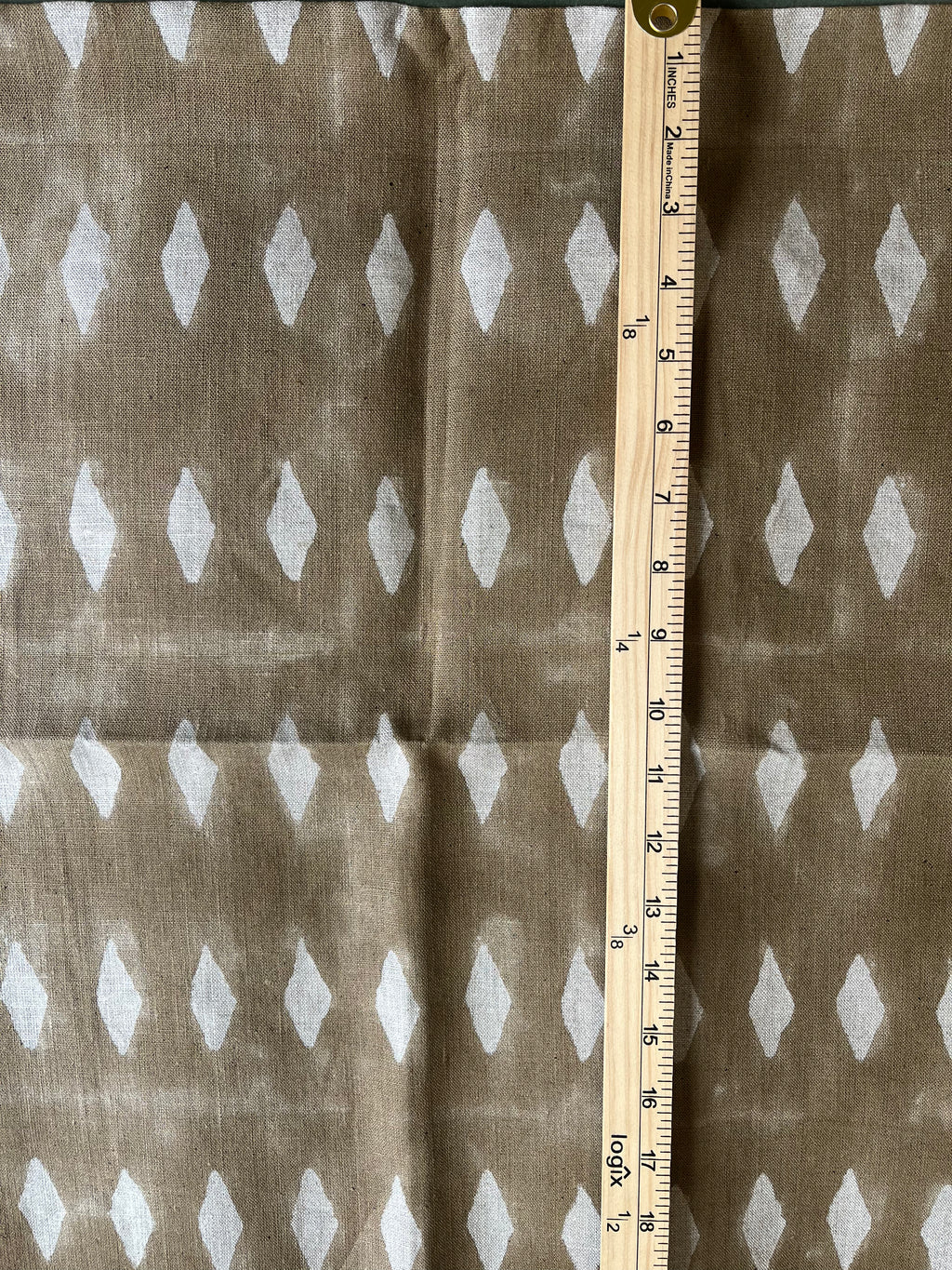 1 Yard Cut Out-Walton Hand Block Linen Fabric Linen Fabric