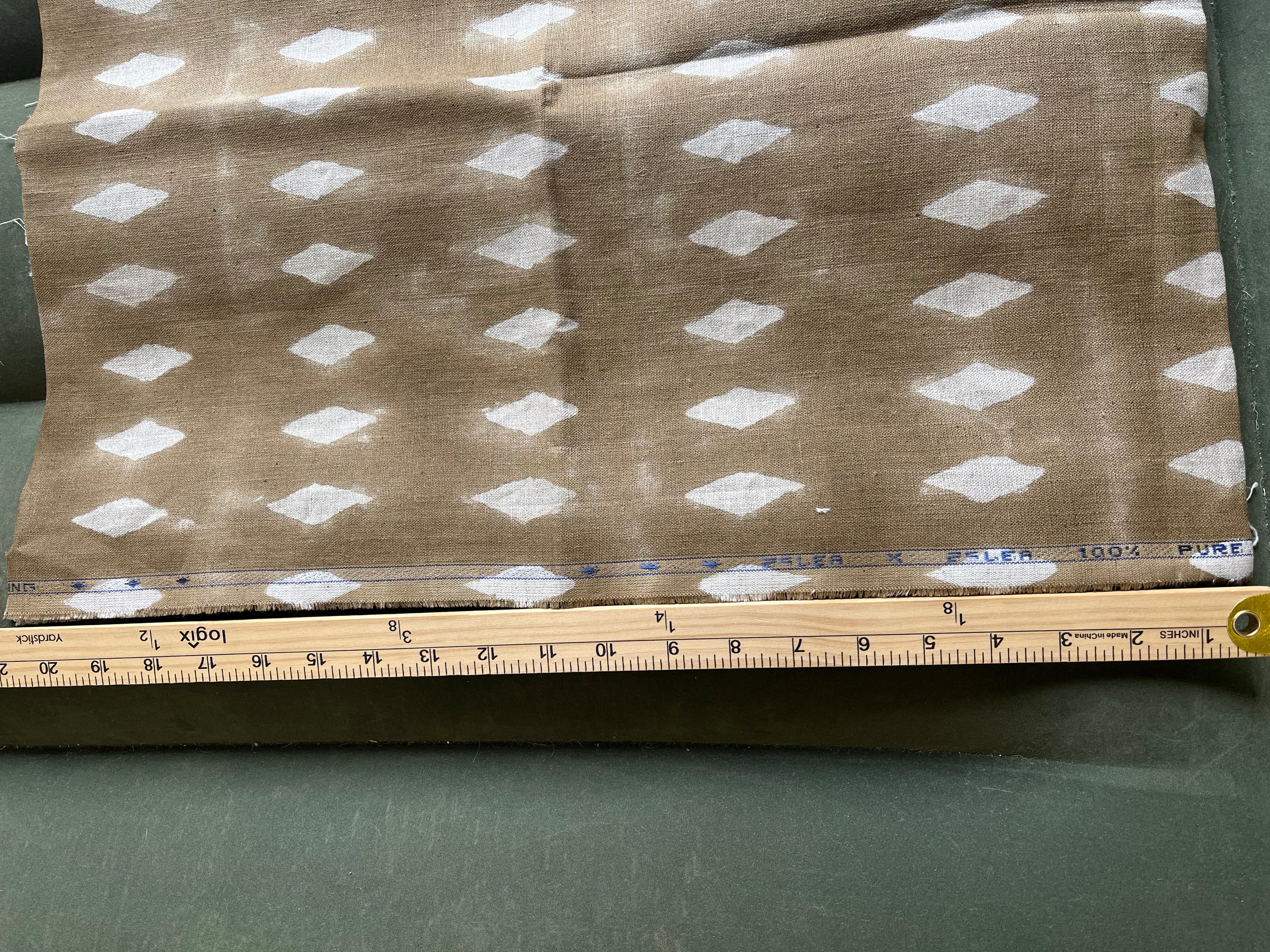 1 Yard Cut Out-Walton Hand Block Linen Fabric Linen Fabric