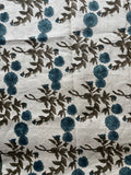 1 Yard Cut Out-Tony Hand Block Printed Upholstery Linen Fabric 1 Yard Linen Fabric