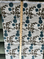 1 Yard Cut Out-Tony Hand Block Printed Upholstery Linen Fabric Linen Fabric