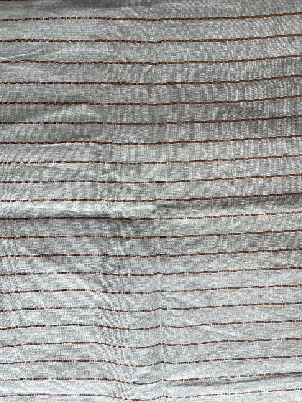 1 Yard Cut Out-Clay Striped Linen Fabric Linen Fabric