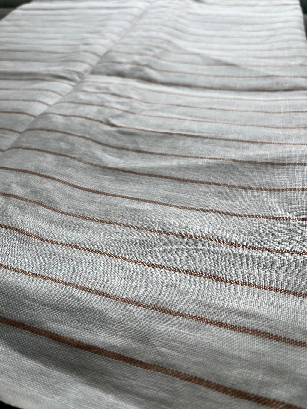 1 Yard Cut Out-Clay Striped Linen Fabric Linen Fabric