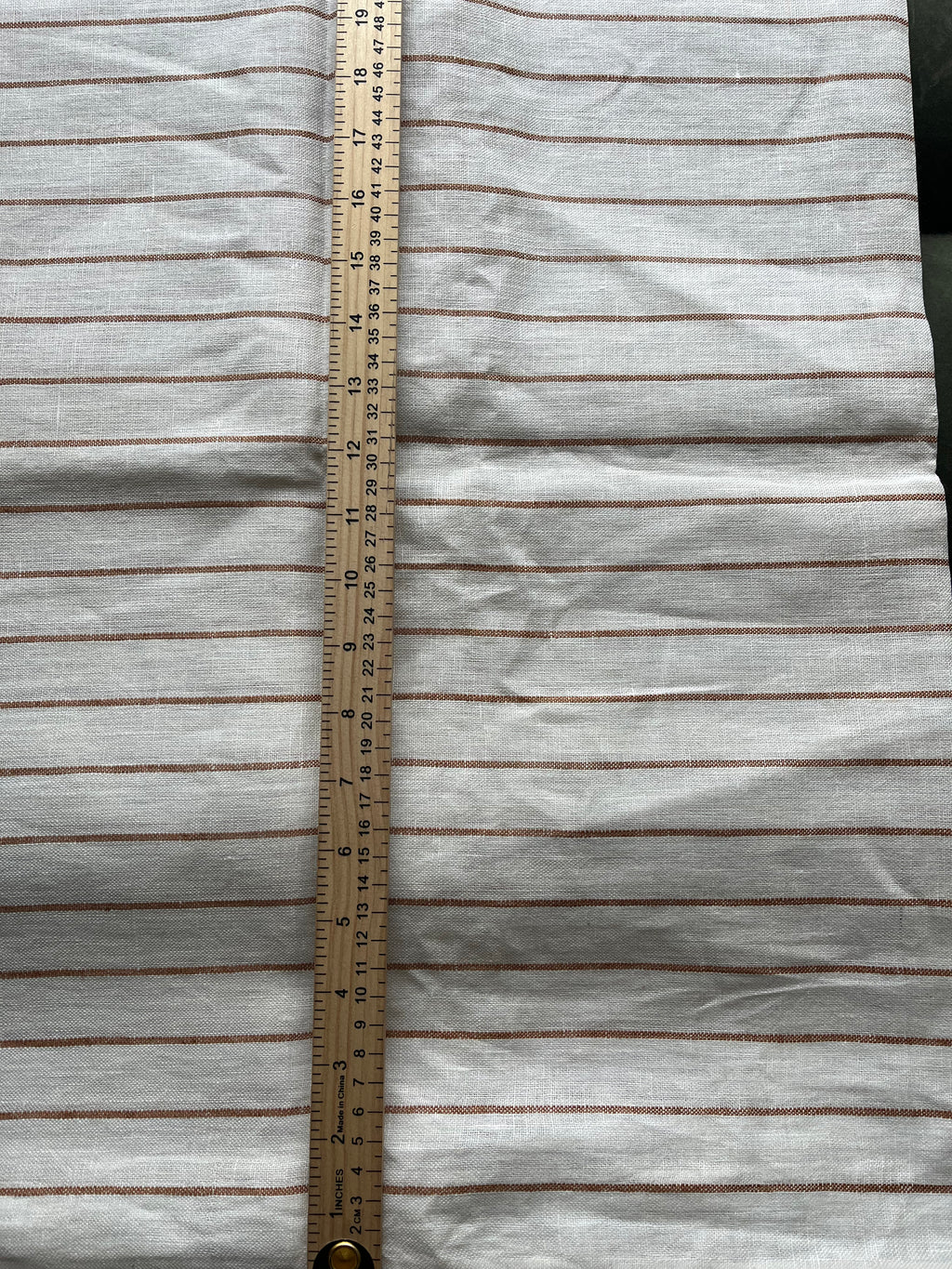 1 Yard Cut Out-Clay Striped Linen Fabric Linen Fabric
