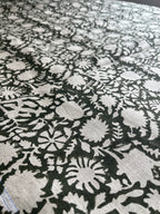 2 Yards Cut Out-Olive Block Print Upholstery Linen Fabric Linen Fabric