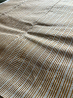 7 Yards Cut Out-Natural Block Multistriped Heavy Linen Fabric Linen Fabric