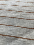 1 Yard Cut Out-Clay Striped Linen Fabric 1 Yard Linen Fabric