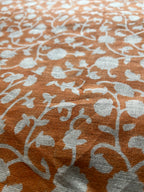 10 Yards Cut Out-Orange Block Print Upholstery Linen Fabric Linen Fabric