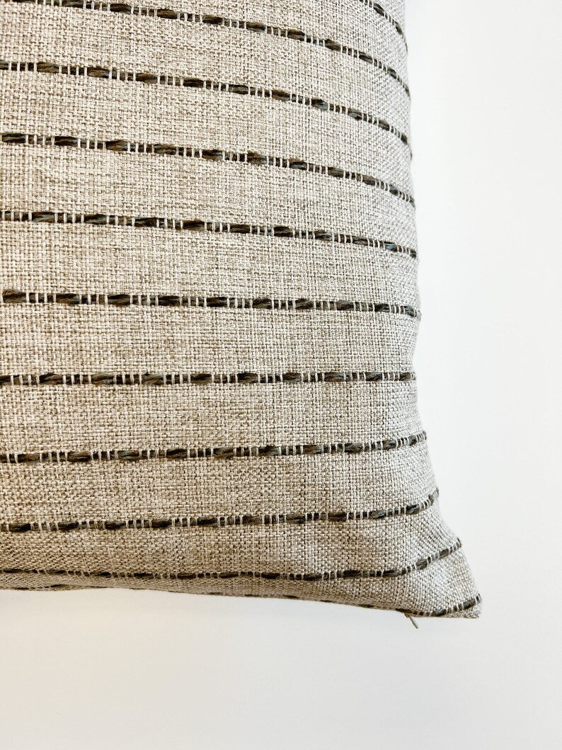 Markus Stripe Natural Linen Pillow Cover Pillow Covers