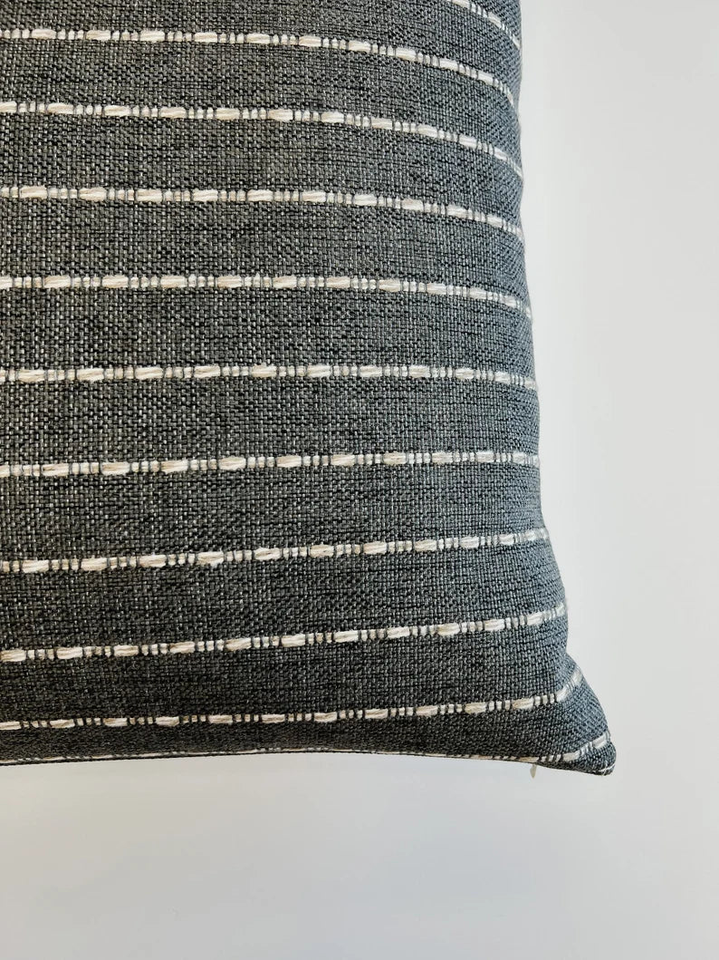 Elias Stripe Natural Linen Pillow Cover Pillow Covers