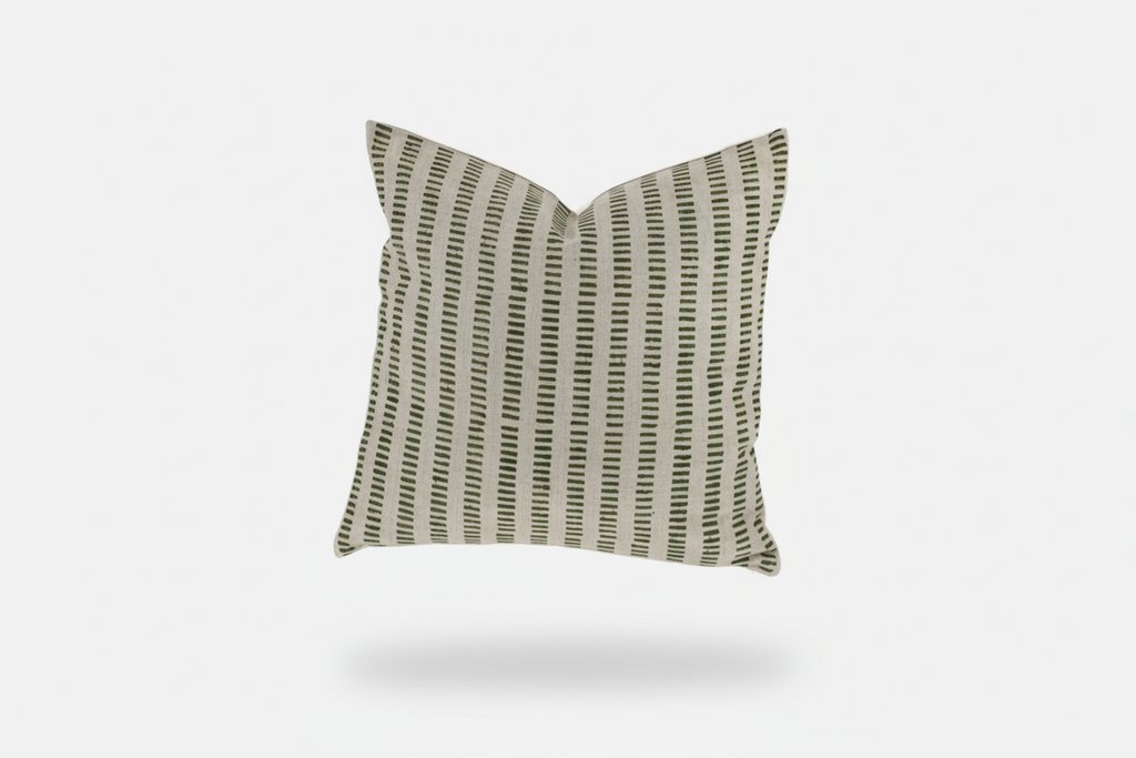 Vesper Stripe Natural Linen Pillow Cover 26" x 26" Double Sided Pillow Covers