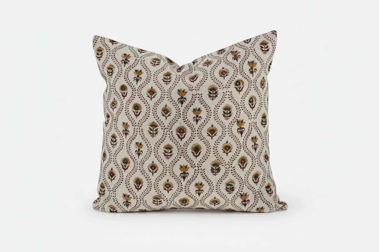 Cassian Ditsy Prints Oat Pillow Cover 26" x 26" Double Sided Pillow Covers