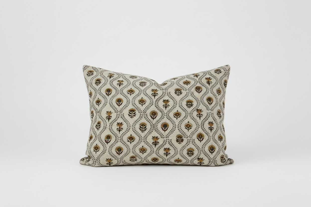 Cassian Ditsy Prints Oat Pillow Cover 16" x 42" Double Sided Pillow Covers