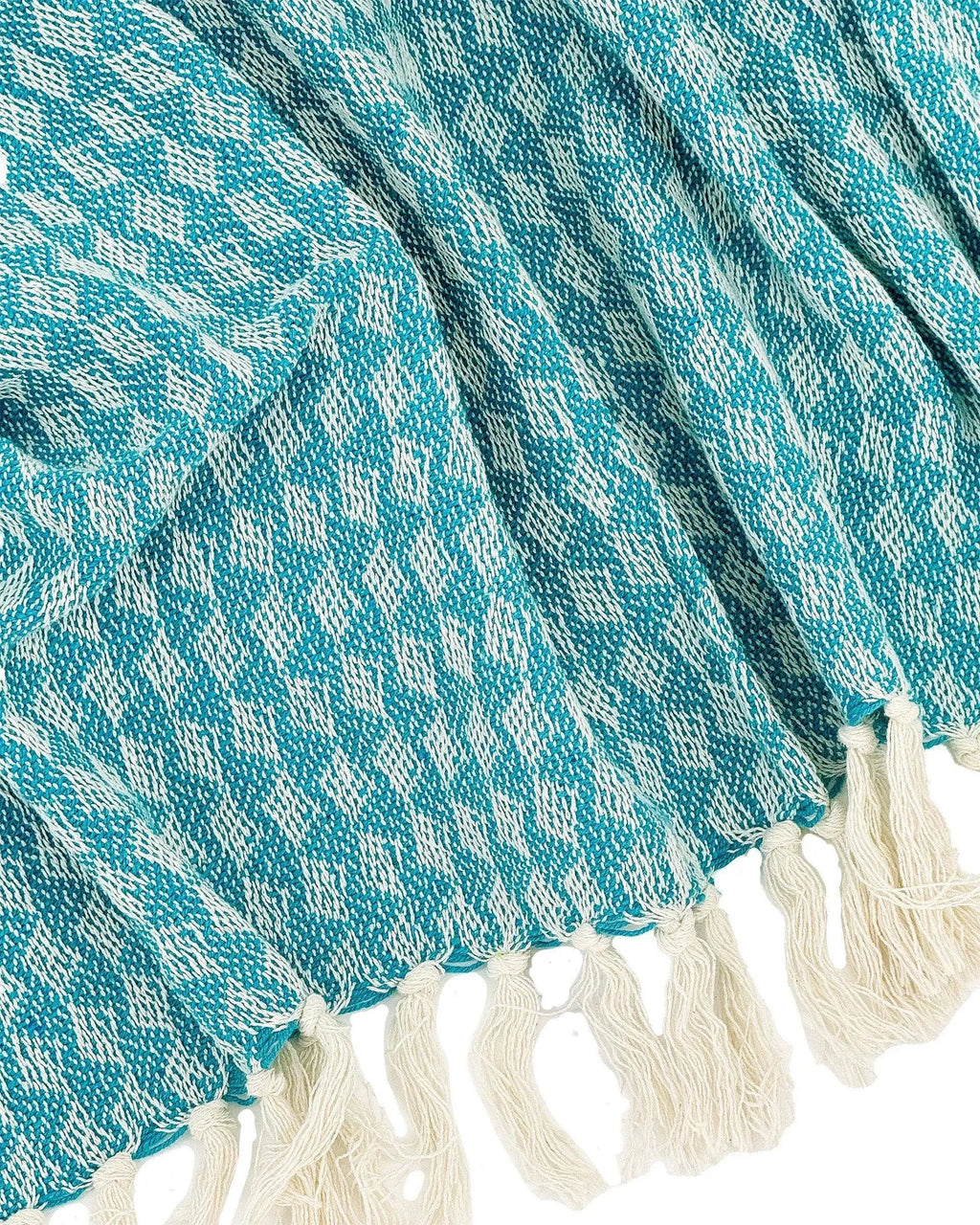 Cara Handloom Throw Blanket with Tassels Cotton Throws
