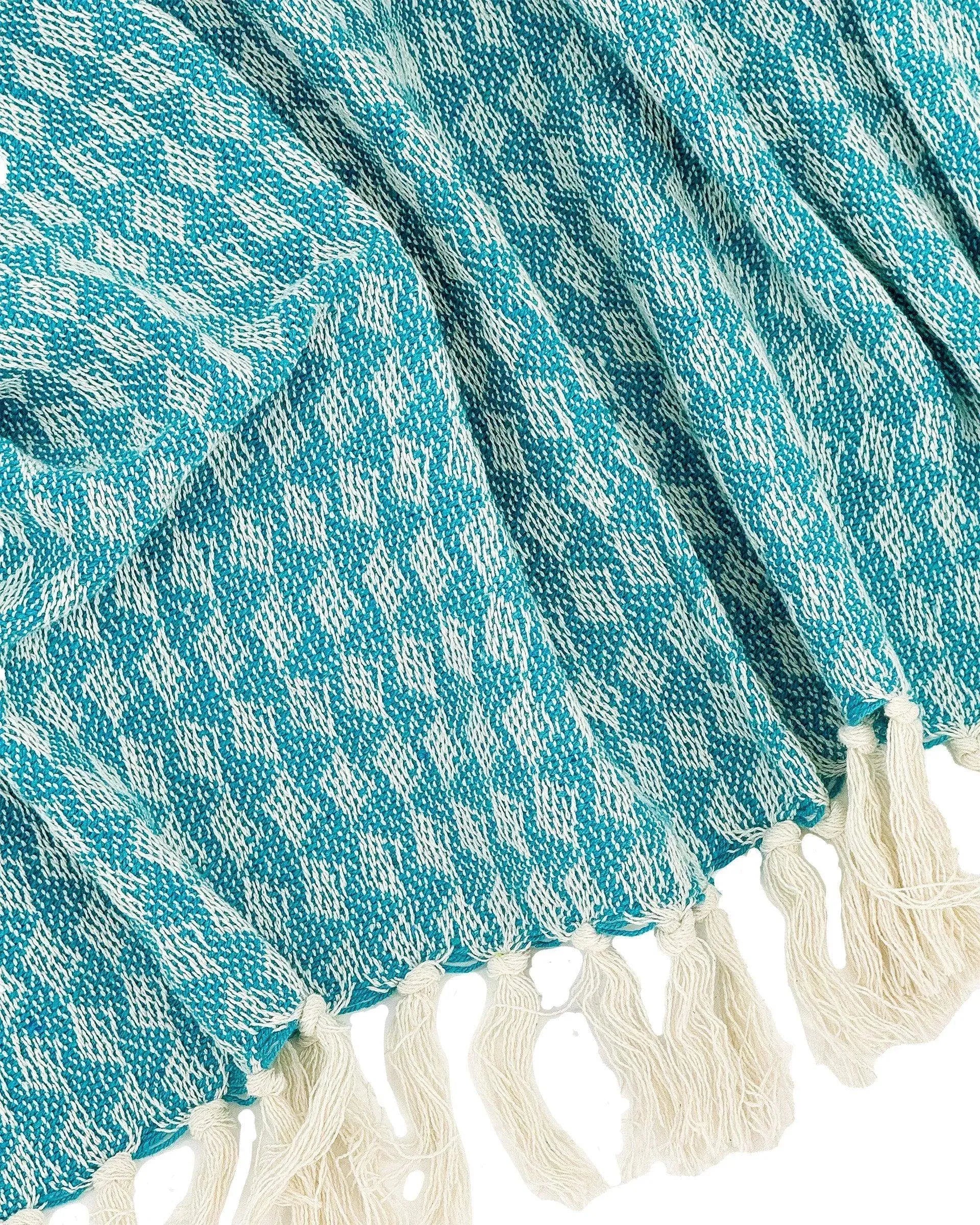 Cara Handloom Throw Blanket with Tassels Cotton Throws