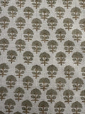 Sage Linen Block Print Fabric Green Linen Fabric