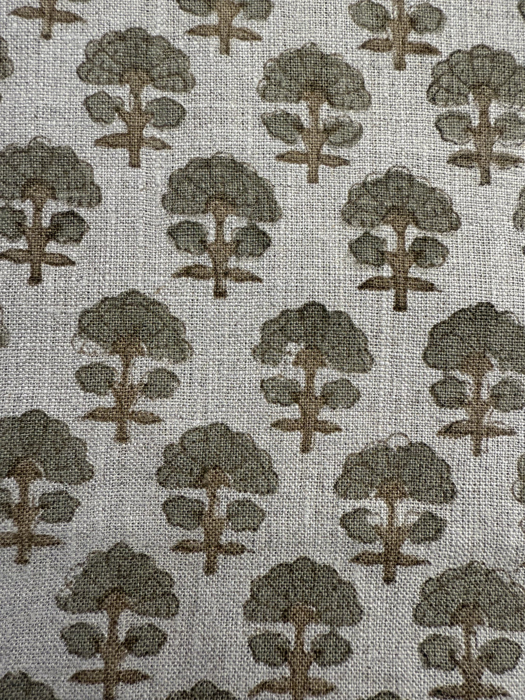 Sage Linen Block Print Fabric Linen Fabric