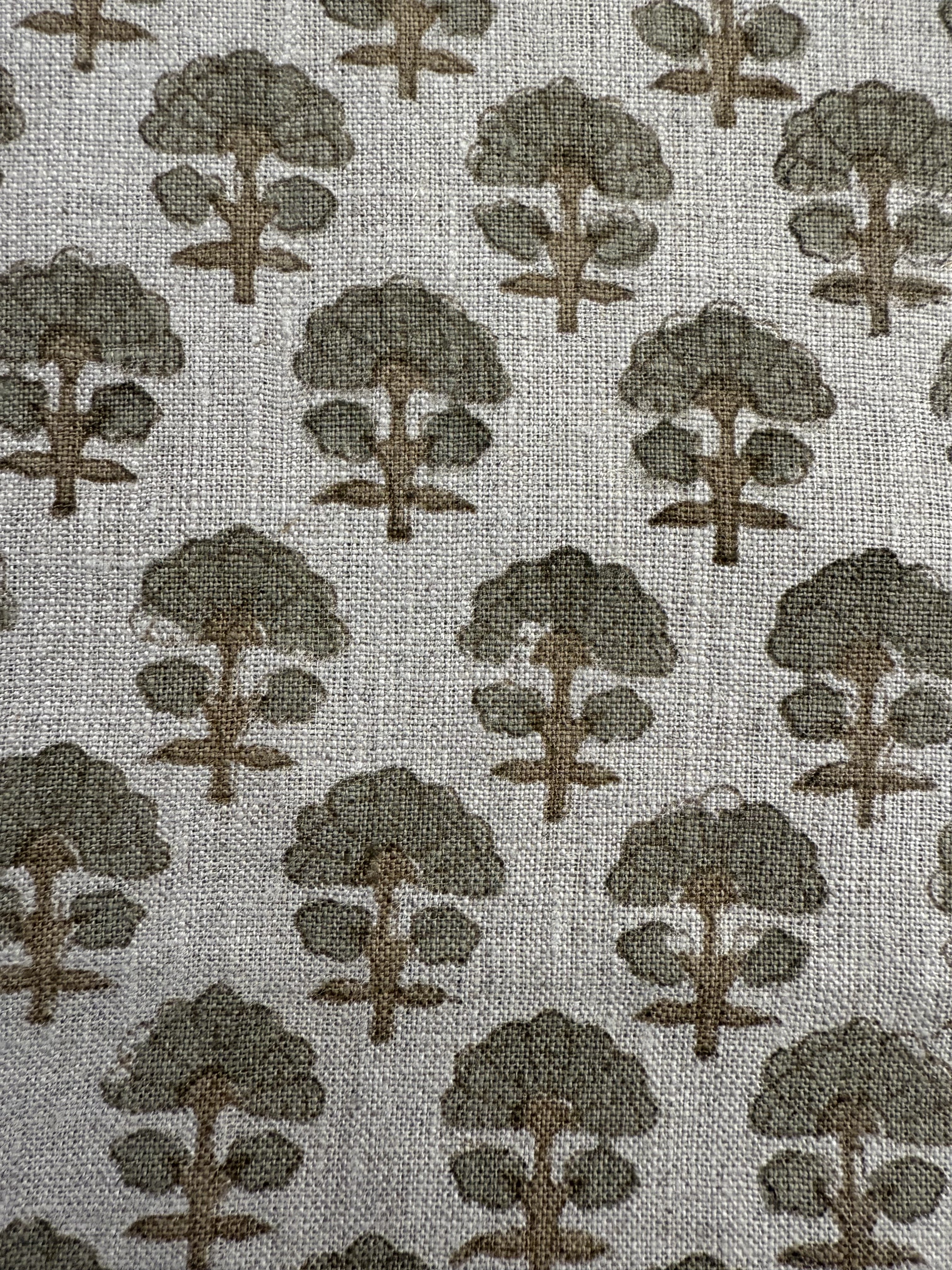 Sage Linen Block Print Fabric Linen Fabric