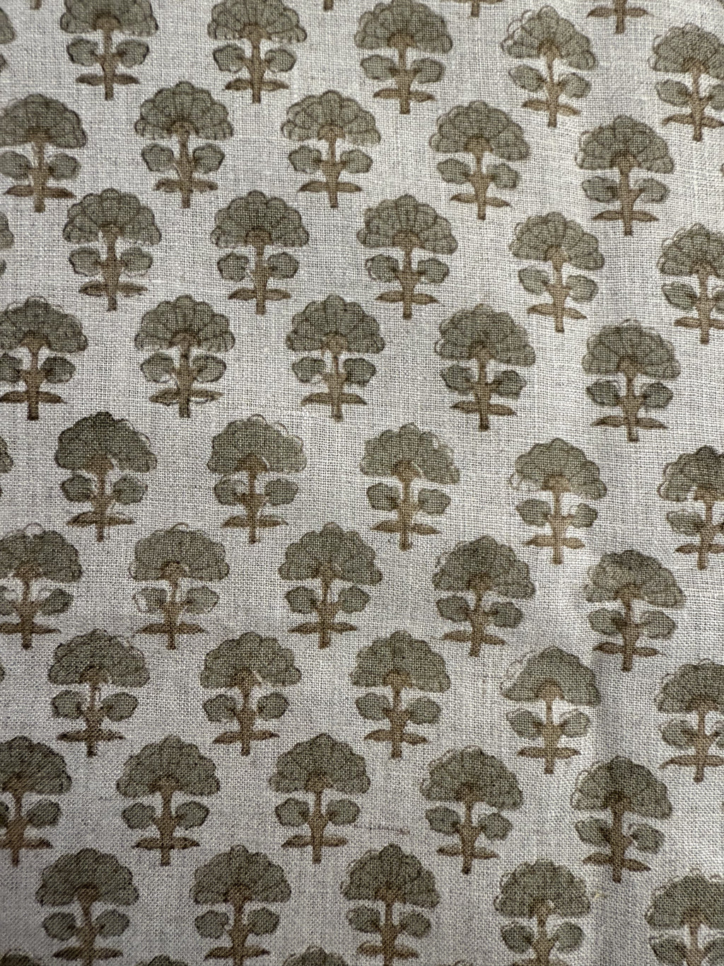 Sage Linen Block Print Fabric Linen Fabric