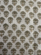 Sage Linen Block Print Fabric Linen Fabric