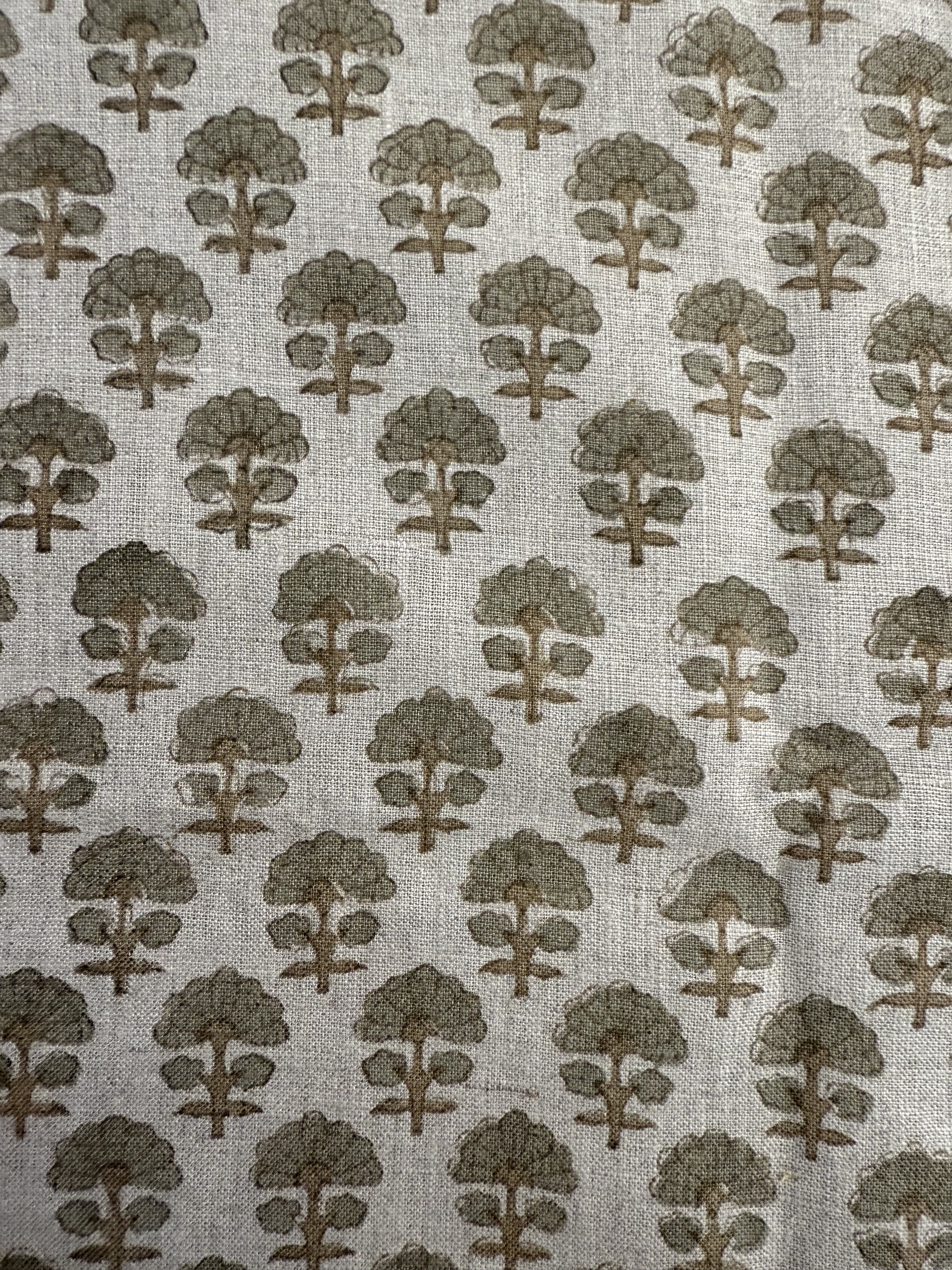 Sage Linen Block Print Fabric Linen Fabric