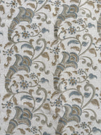 Eulalia Block Print Handloom Linen Fabric Linen Fabric