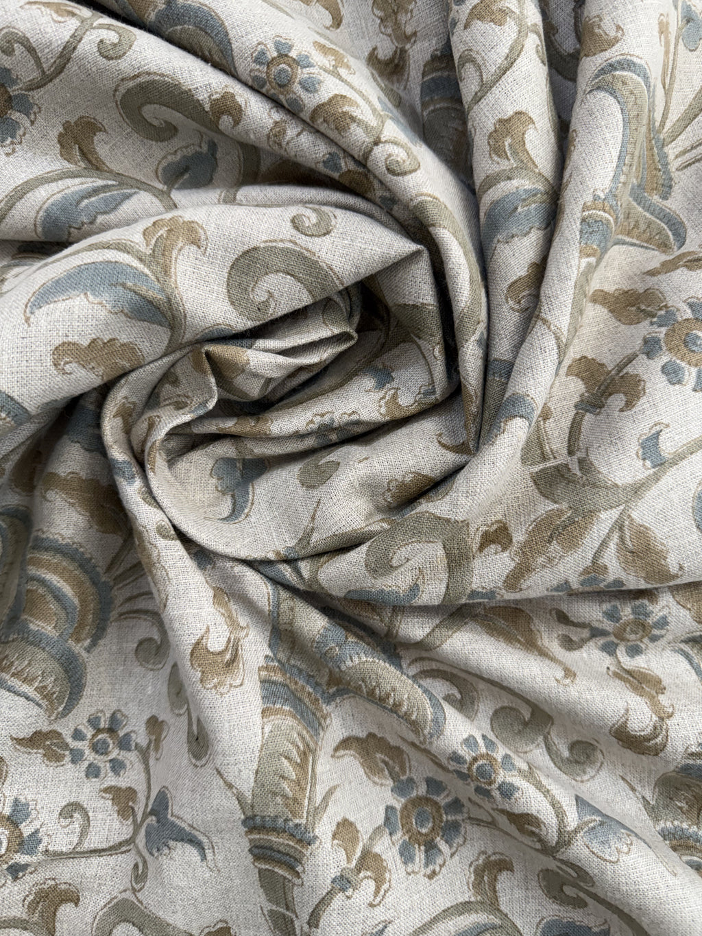 Eulalia Block Print Handloom Linen Fabric Linen Fabric