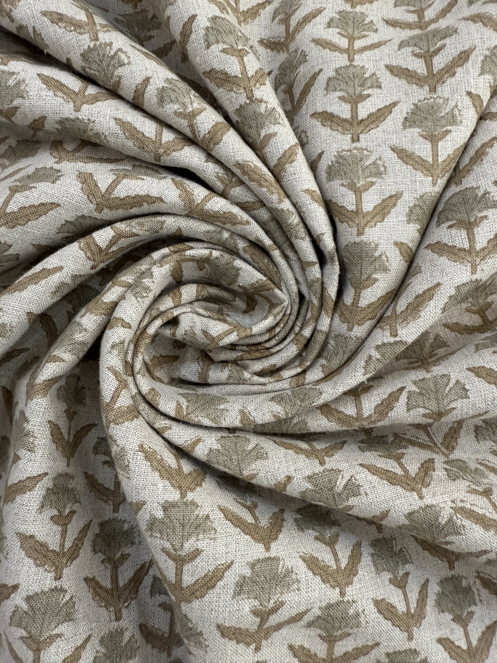 Bruce Block Print Handloom Linen Fabric Linen Fabric
