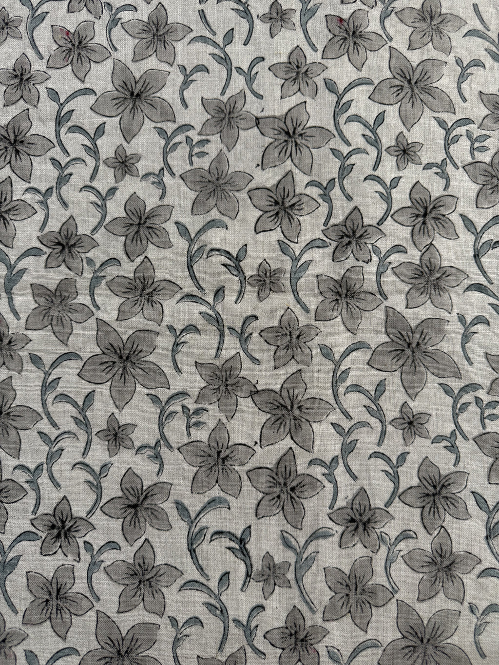 Bob Linen Block Print Fabric by the Yard Gray Black Beige Linen Fabric