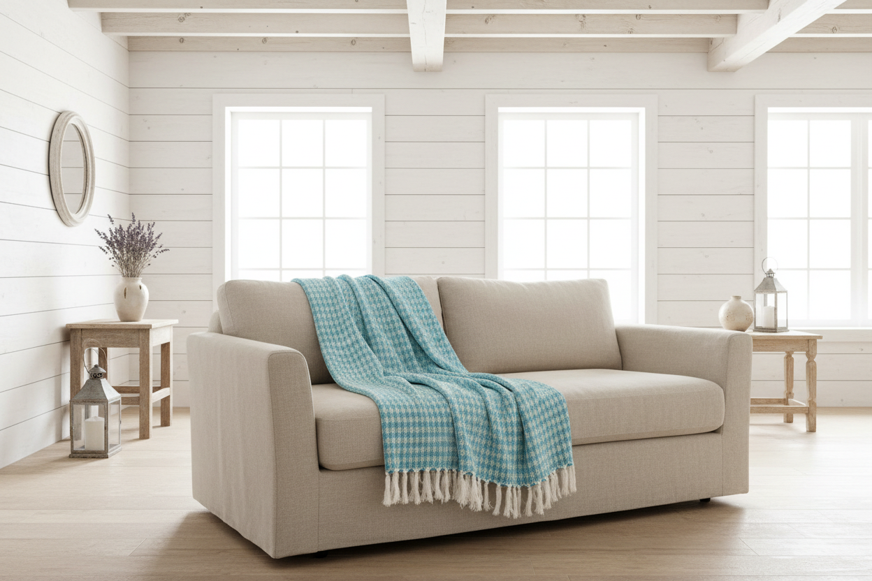 Cara Handloom Throw Blanket with Tassels Cotton Throws