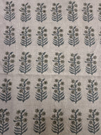 1 Yard Cut Out-Sylvie Hand Block Printed Linen Linen Fabric