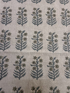 1 Yard Cut Out-Sylvie Hand Block Printed Linen Linen Fabric