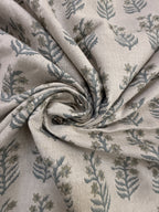 1 Yard Cut Out-Sylvie Hand Block Printed Linen Linen Fabric