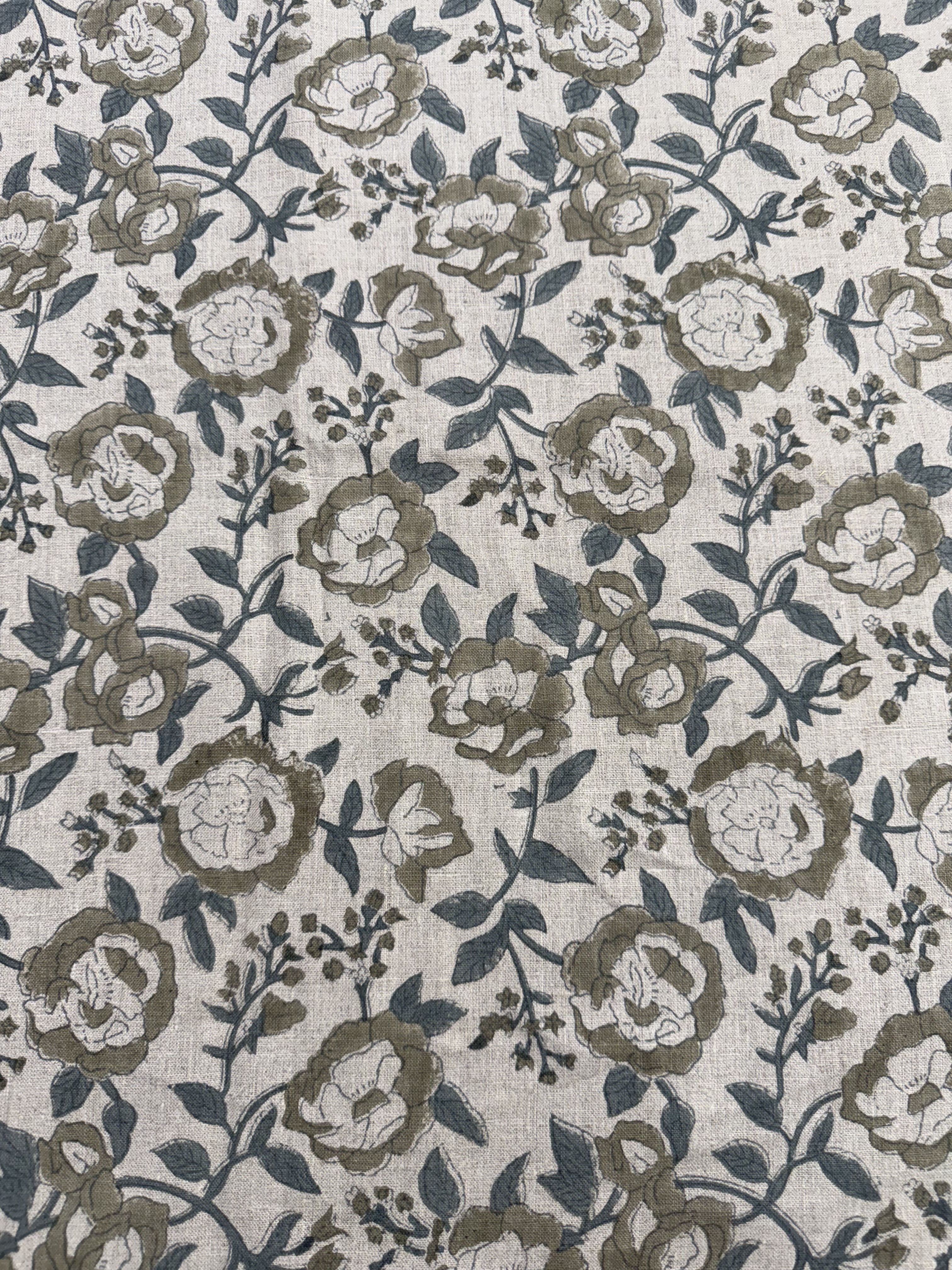 Gabriella Rustic Handloom Linen Fabric Teal Linen Fabric