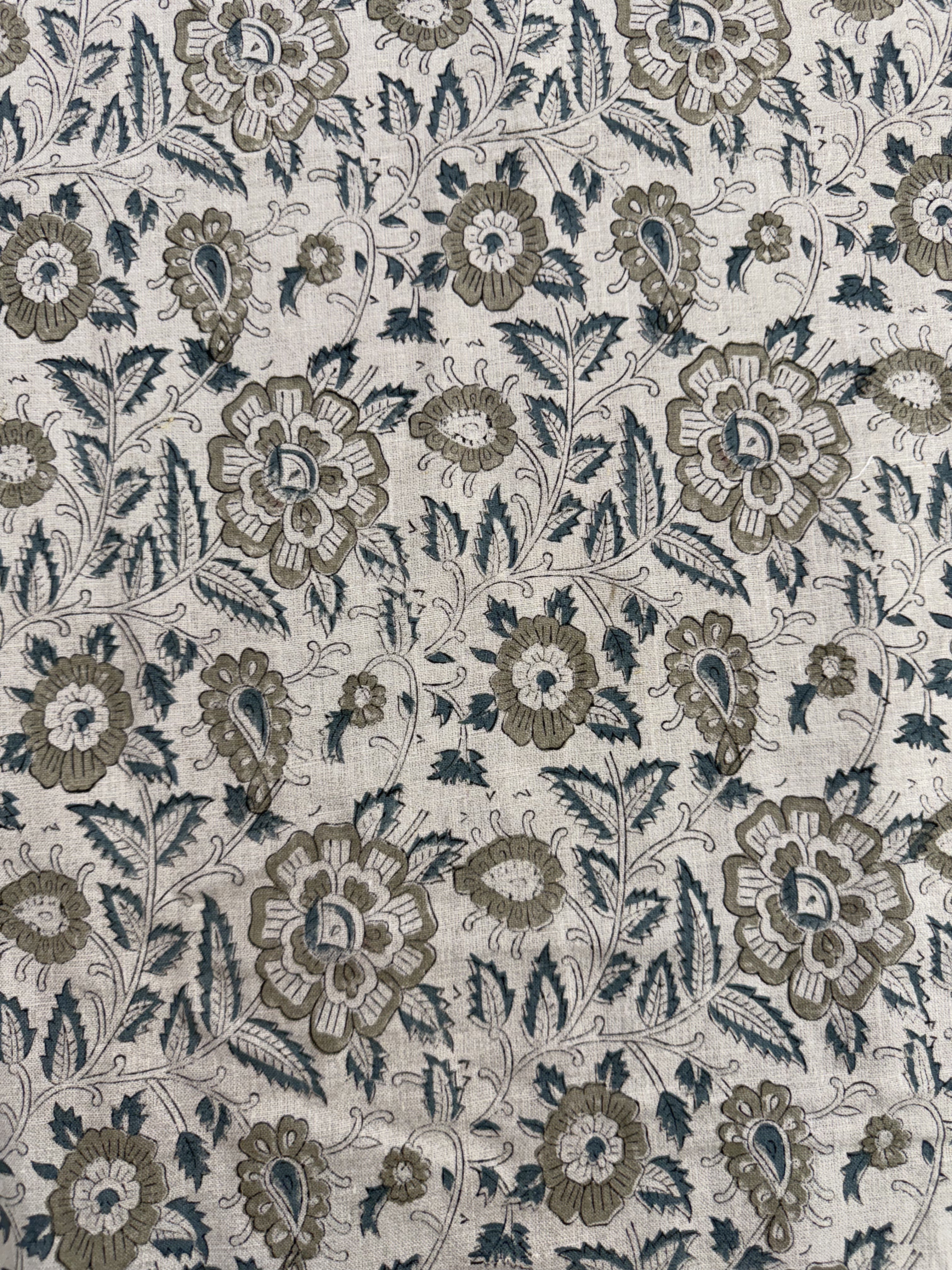 Cleo Block Print Linen Linen Fabric
