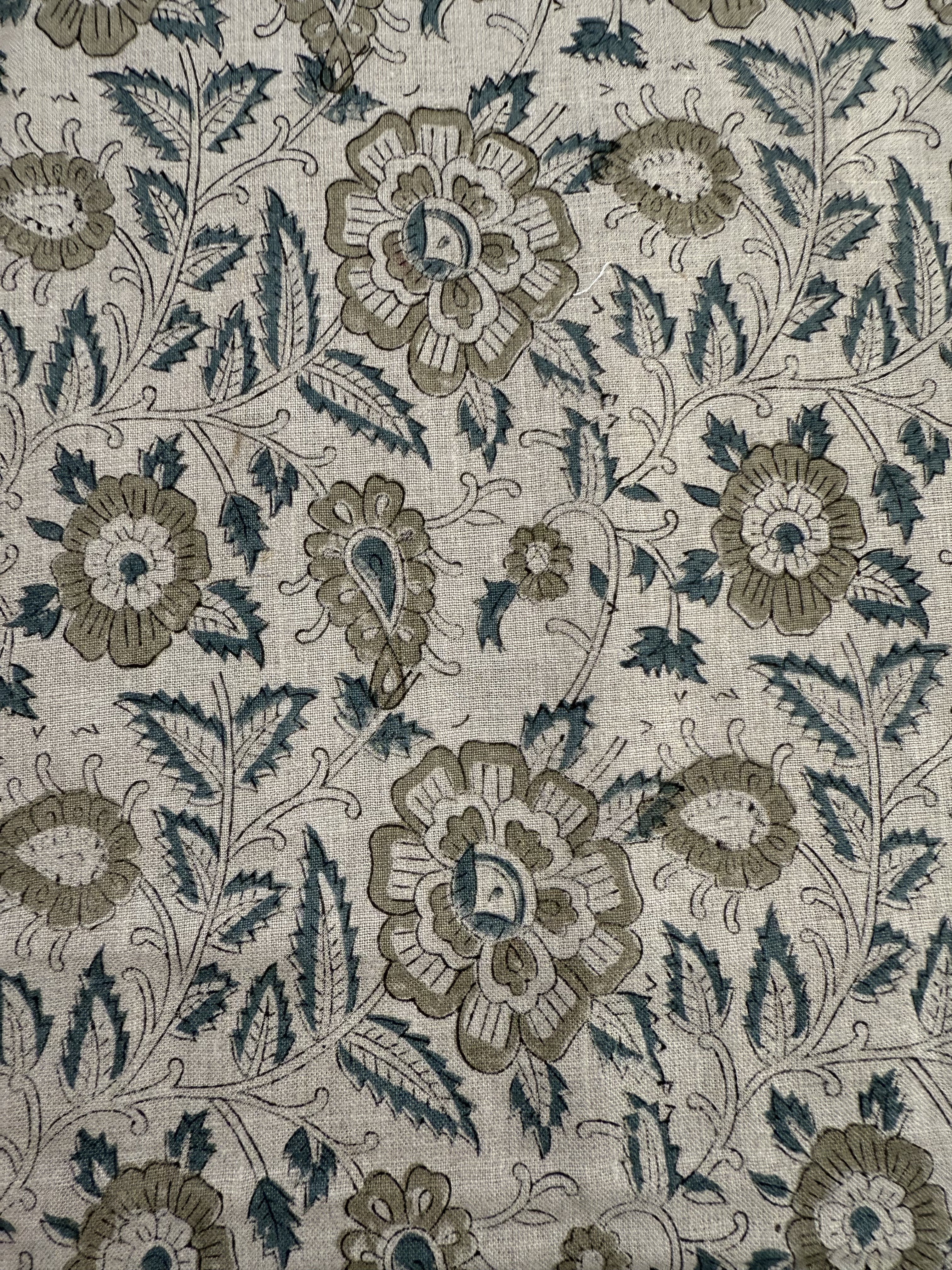 Cleo Block Print Linen Linen Fabric