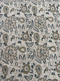 Cleo Block Print Linen Sage Green Linen Fabric