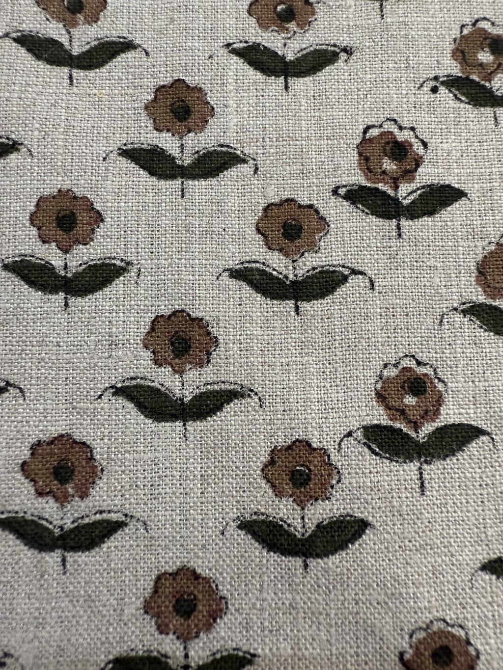 Zinni Handloom Block Print Linen Fabric Linen Fabric