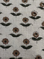 Zinni Handloom Block Print Linen Fabric Linen Fabric