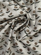 Zinni Handloom Block Print Linen Fabric Linen Fabric