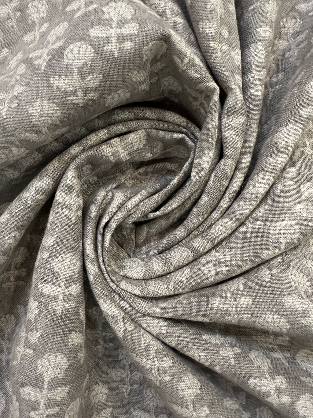 Iris Linen Block Print Linen Fabric