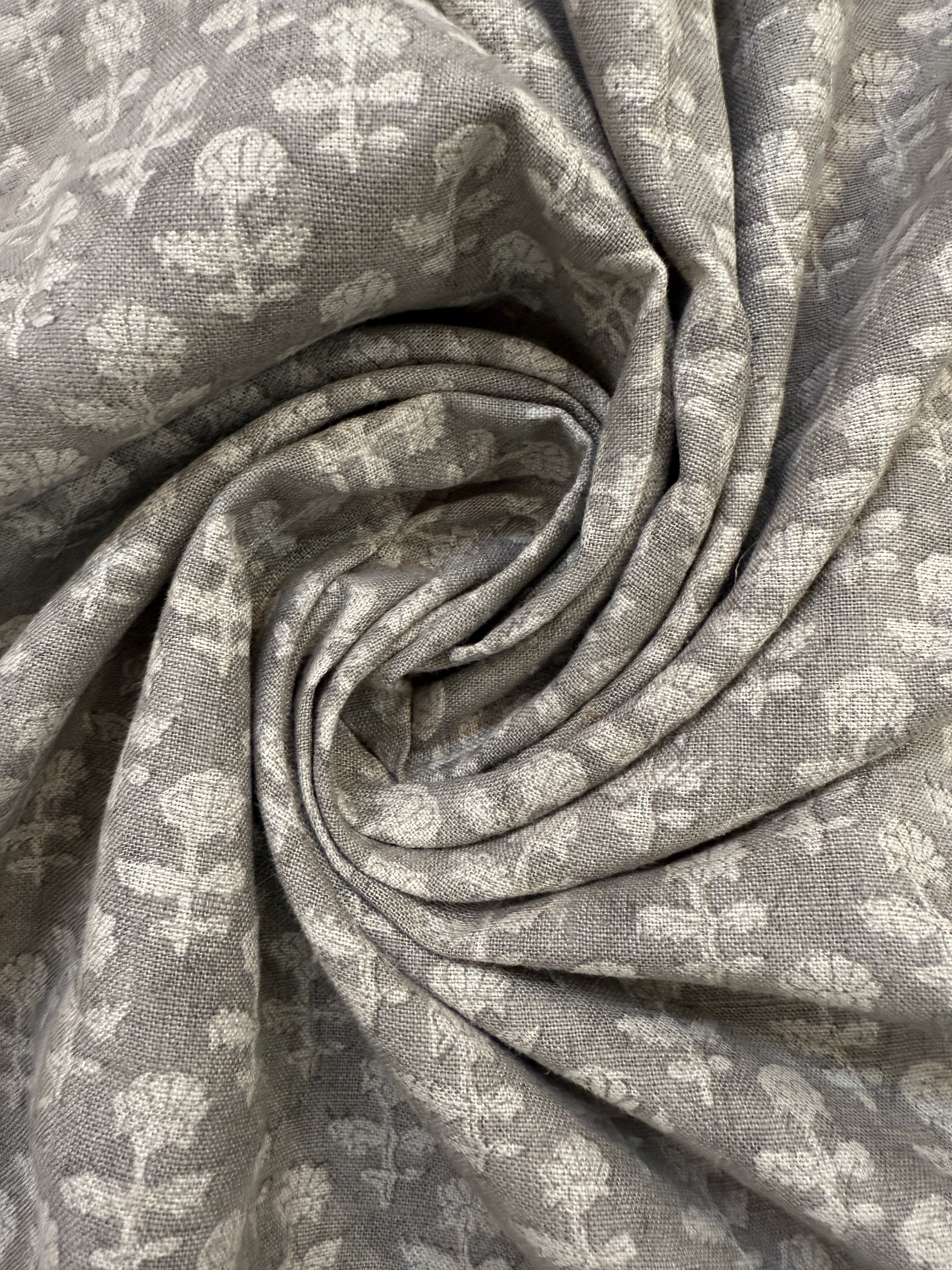 Iris Linen Block Print Linen Fabric