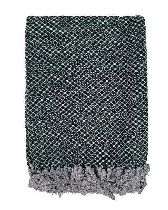 Ainsley Throw Blanket with Hand knotted Tassels Cotton Throws