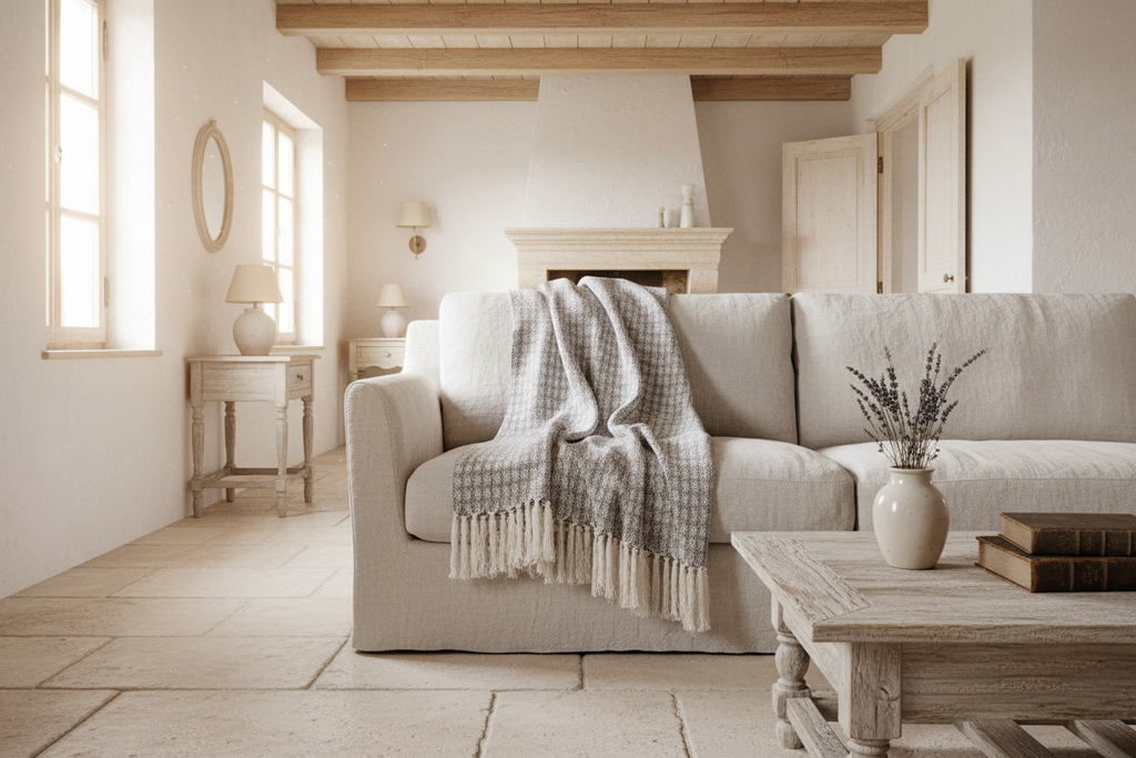 Cara Handloom Throw Blanket with Tassels Cotton Throws