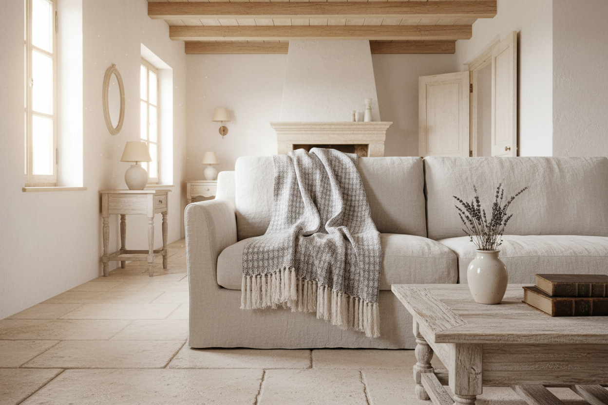 Cara Handloom Throw Blanket with Tassels Cotton Throws