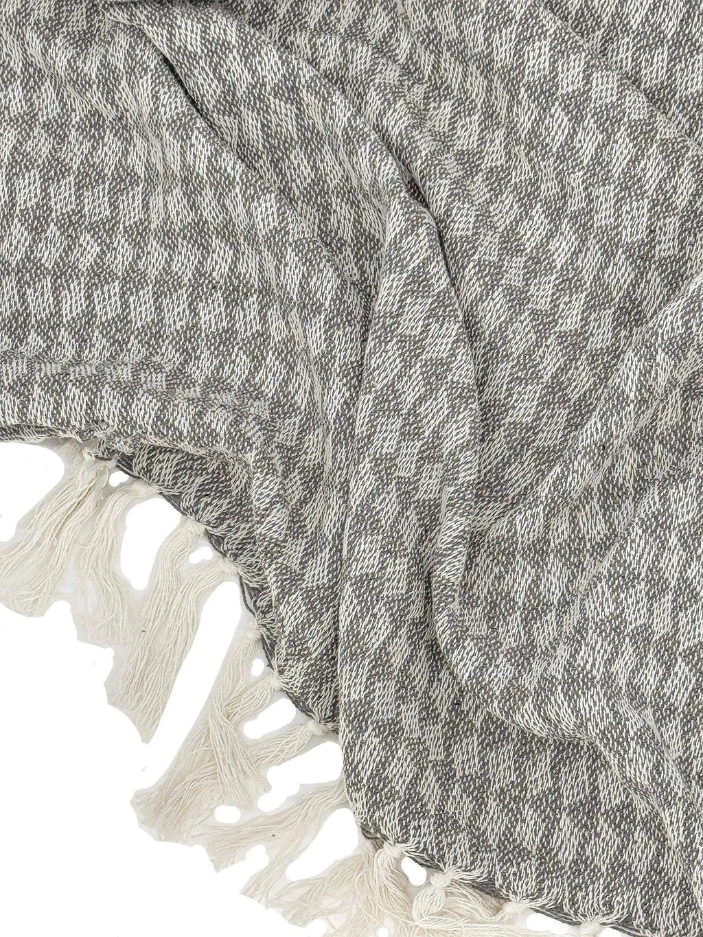 Cara Handloom Throw Blanket with Tassels Cotton Throws