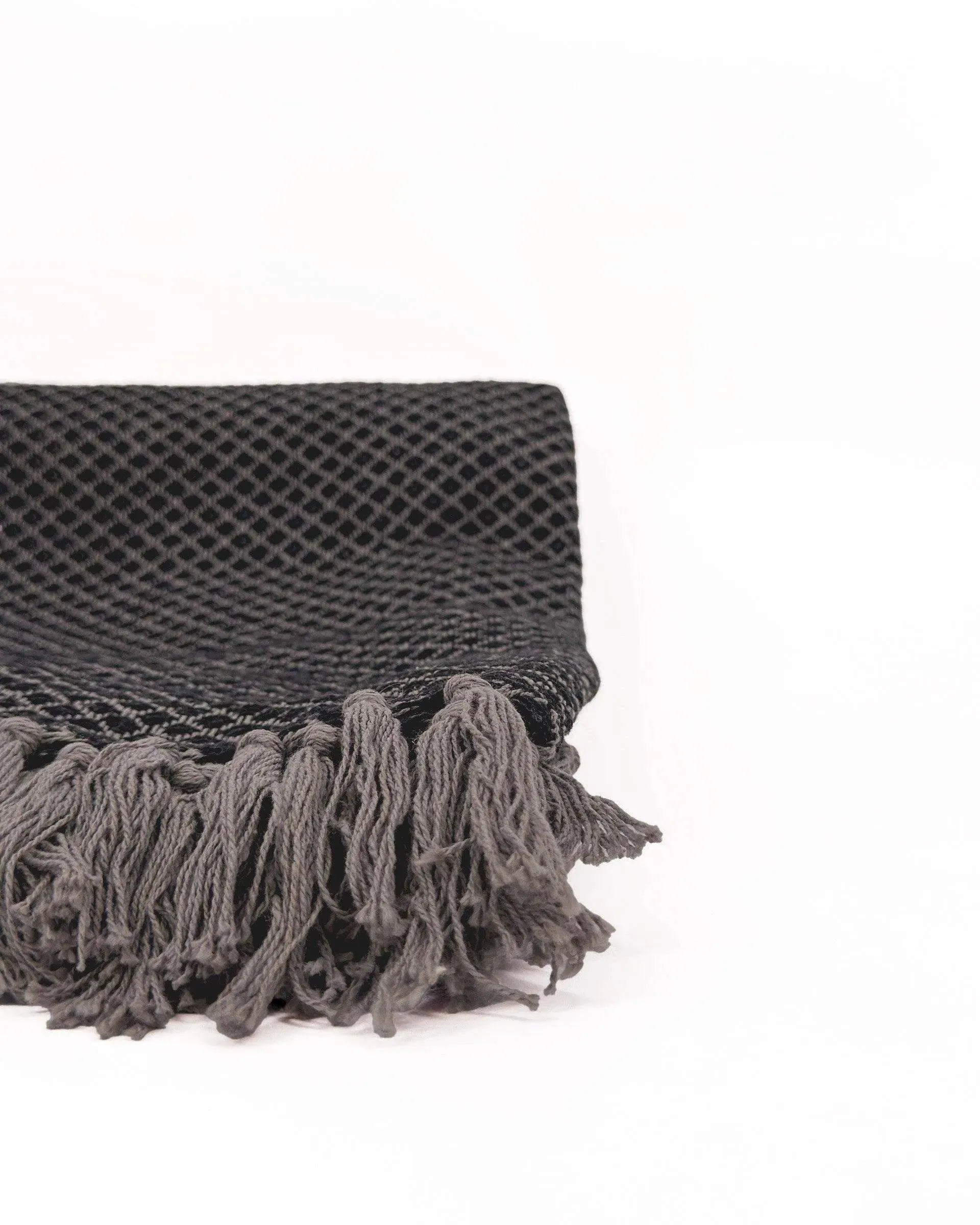 Ainsley Throw Blanket with Hand knotted Tassels Cotton Throws