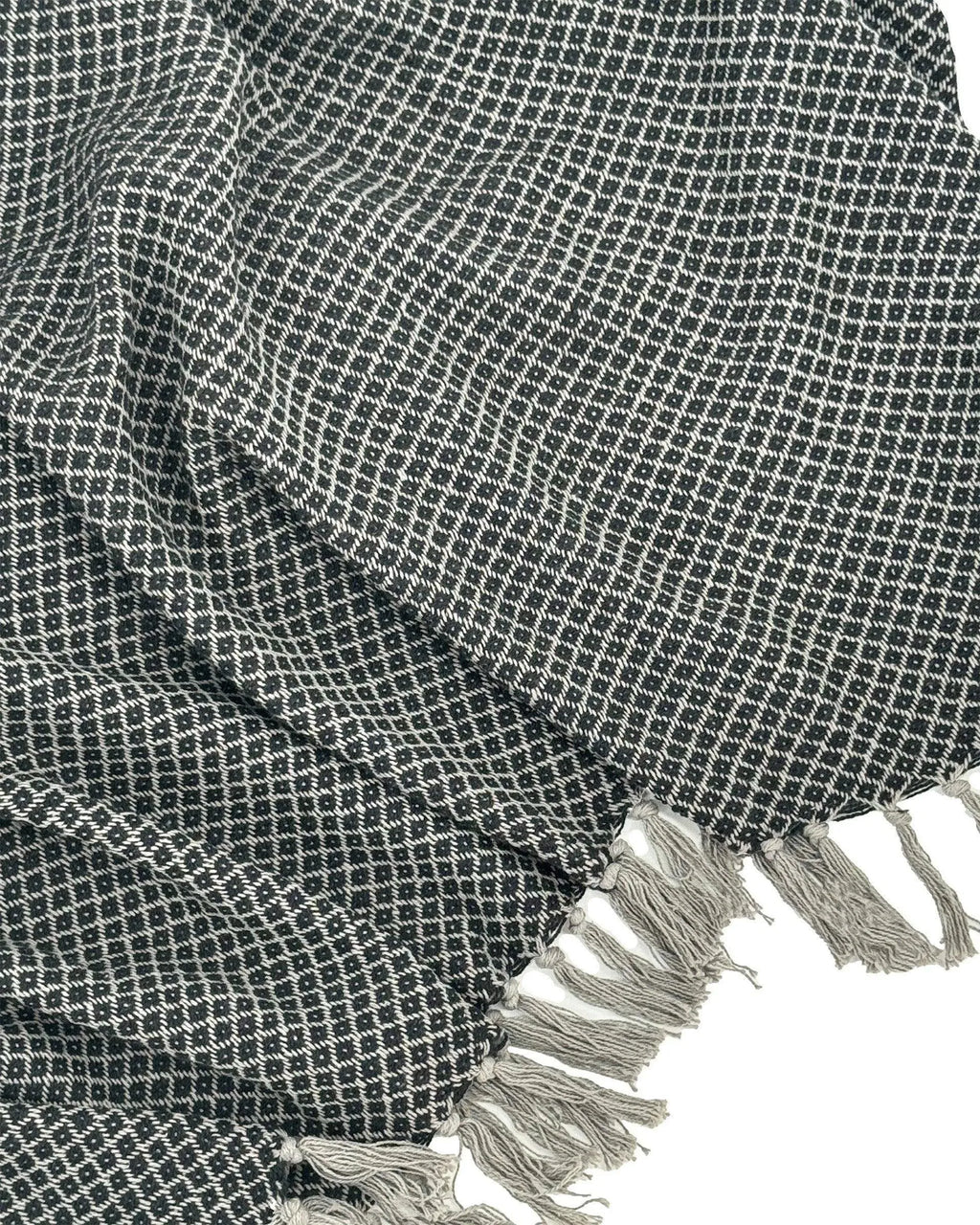 Ainsley Throw Blanket with Hand knotted Tassels Cotton Throws